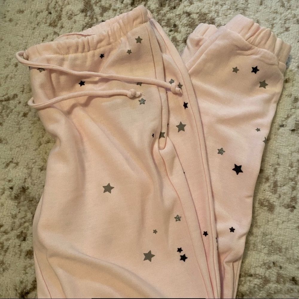 New! Chaser Sparkle Stardust Lounge Bottoms Pink